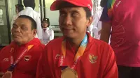 Pecatur putra Indonesia, Hendi Wirawan, berhasil meraih dua medali emas dari nomor perorangan dan beregu putra catur standar B1 Asian Para Games 2018. (Bola.com/Benediktus Gerendo)