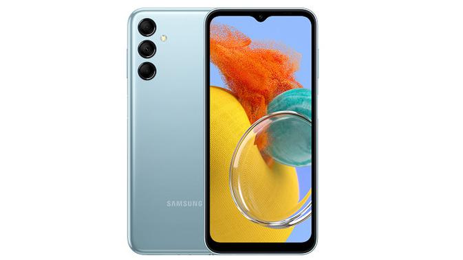 Tampilan Samsung Galaxy M14 5G yang resmi diperkenalkan di pasar Indonesia. (Dok: Liputan6.com)