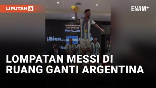 VIDEO: Lionel Messi Pimpin Pesta Ruang Ganti Argentina