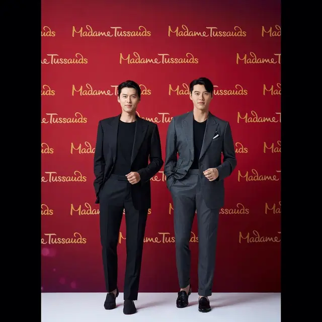 Hyun Bin dan patung lilinnya di Madame Tussauds Singapura. (Instagram/ vast.ent)