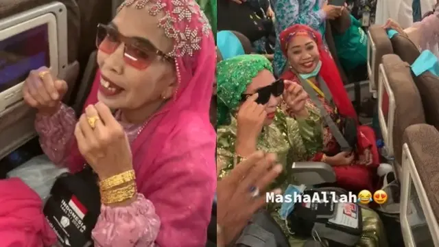 Viral Jemaah Haji Berdandan Nyentrik saat Pulang ke Tanah Air, Penuh Perhiasan