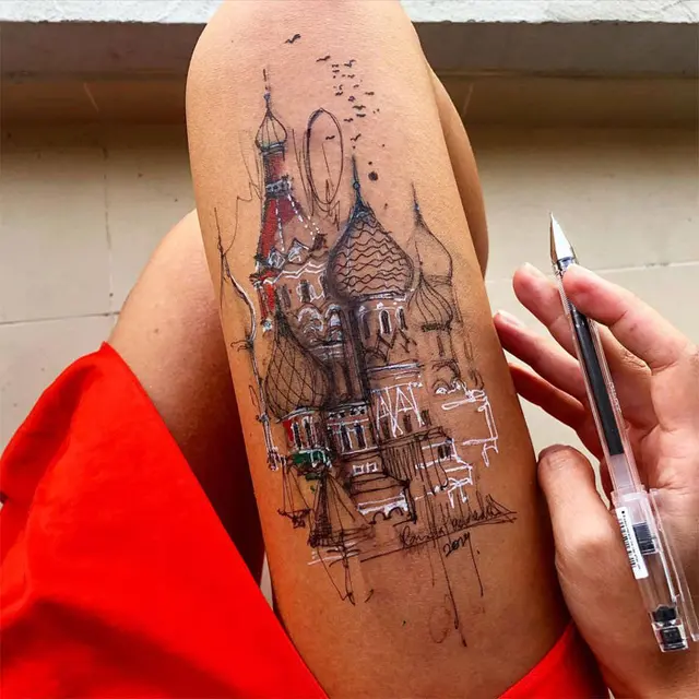 Seniman Ini Gunakan Pahanya Sebagai Kanvas, 6 Hasil Karyanya Bikin Takjub. (Sumber: Instagram/randahaddadin)