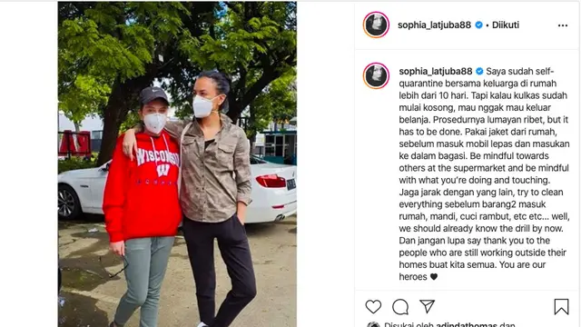 Unggahan Sophia Latjuba.