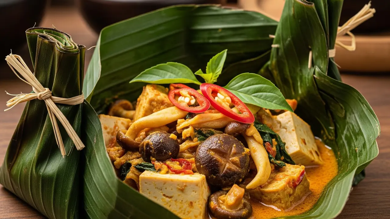 Resep Bumbu Pepes Tahu Jamur Pedas Gurih (Image by Gemini AI)