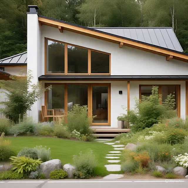 Model Rumah Scandinavian dengan Taman Rindang