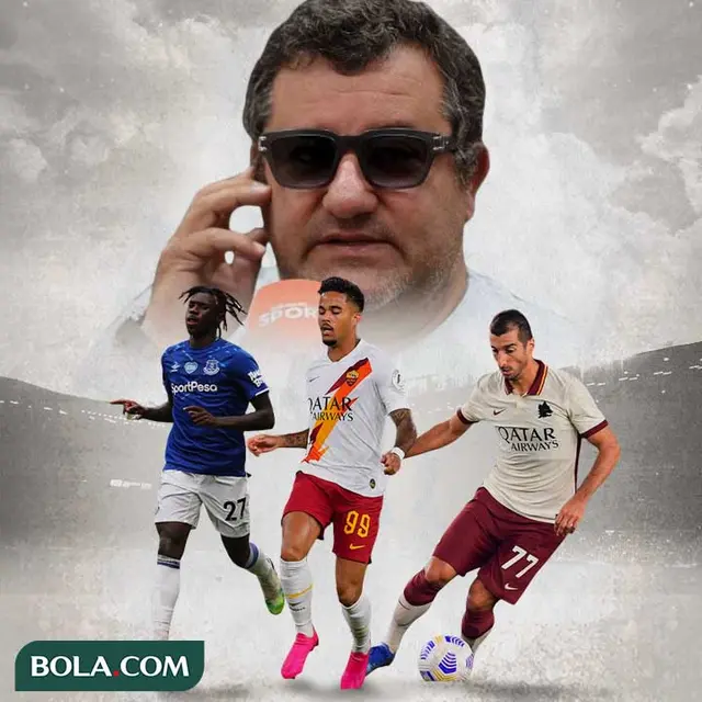 Ilustrasi - Mino Raiola, Moise Kean, Justin Kluivert, Henrikh Mkhitaryan