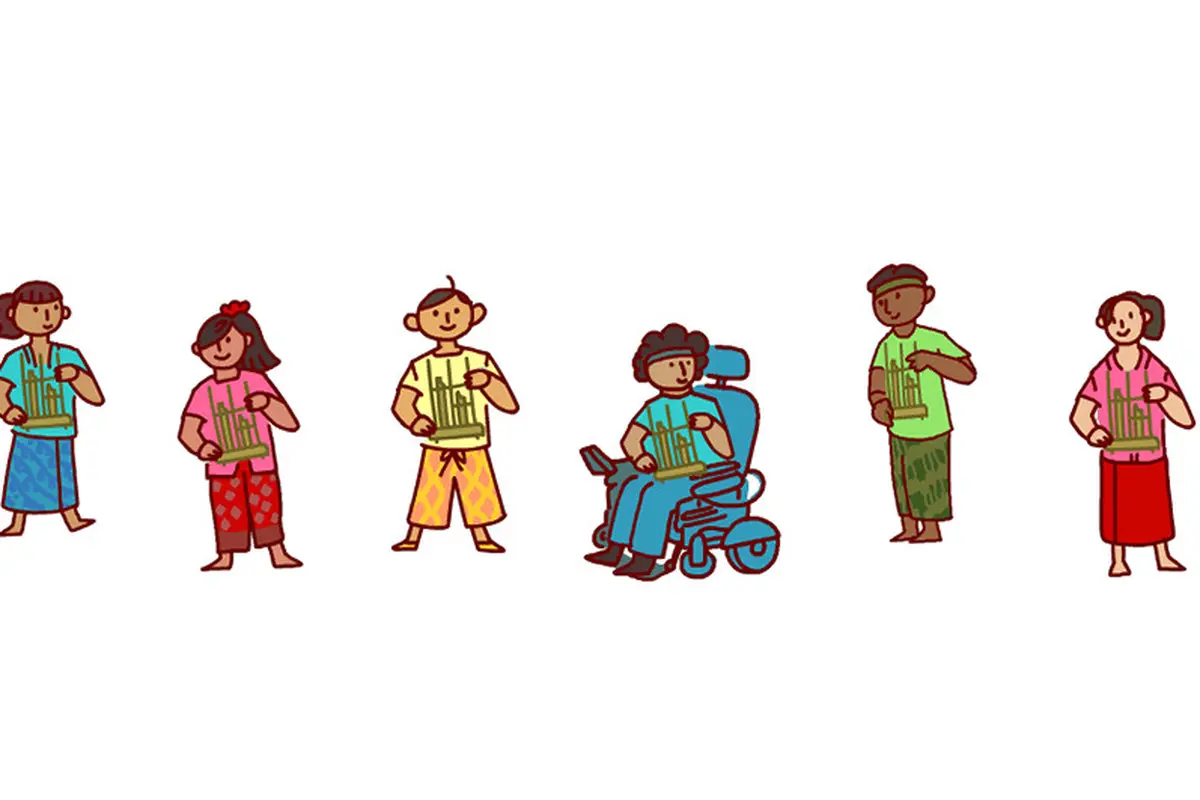 Angklung jadi ikon Google Doodle