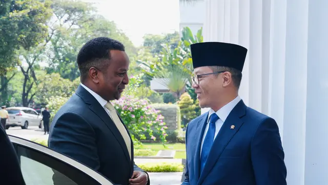 Menteri Luar Negeri Republik Indonesia Sugiono menyambut kunjungan Menlu Somalia Abdisalam Abdi Ali pada Kamis (31/7/2025) di Gedung Pancasila, Jakarta, (Dok. Kemlu RI).