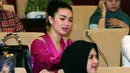 Penyanyi Dangdut Zaskia Gotik saat mengikuti Sosialisasi 4 Pilar di Komplek Parlemen Senayan, Jakarta, (7/4). Sosialisasi 4 pilar ini di gagas oleh fraksi PKB mengajak serta para pekerja seni.(Liputan6.com/JohanTallo)