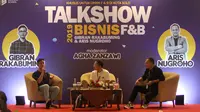 Gibran Rakabuming Raka saat menjadi pembicara Talkshow Bisnis F&B di The Sunan Hotel Solo, Selasa (12/11).(Liputan6.com/Fajar Abrori)