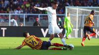Juventus harus puas bermain 1-1 kontra Lecce pada laga pekan kesembilan Serie A, di Stadio Via del Mare, Sabtu (26/10/2019) malam WIB. (Marco Lezzi/ANSA via AP)
