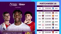 Jadwal dan Live Streaming Liga Inggris Gameweek 18 di Vidio