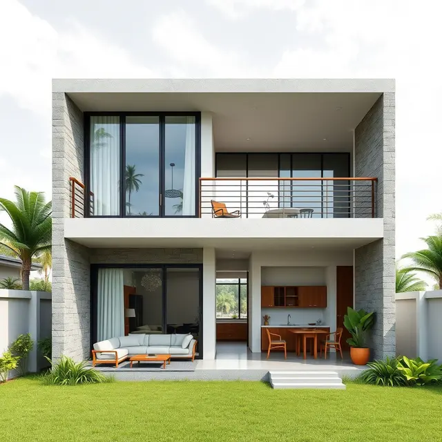 Desain Rumah Tumbuh 2 Lantai Sederhana