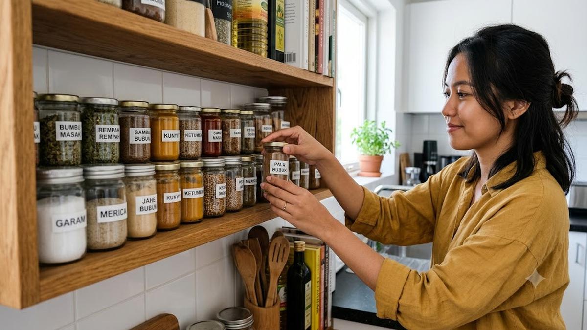 8 Cara Menata Botol Bumbu agar Dapur Mungil Terasa Lega dan Tak Berantakan