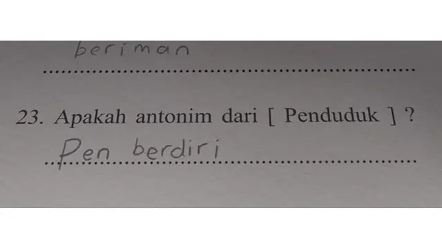6 Jawaban Anak SD di Soal Ujian Bahasa Indonesia Ini Kocak