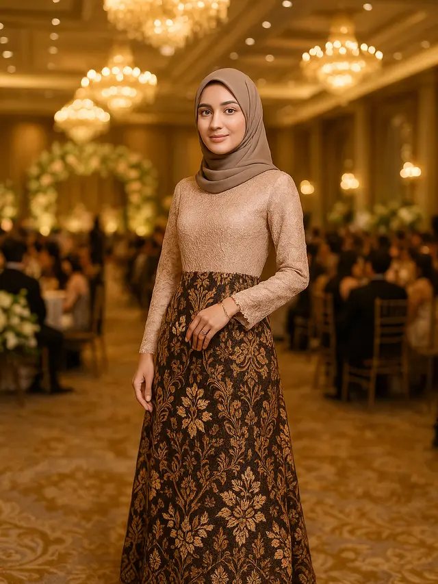 Model Batik Kombinasi Brokat untuk Pesta Pernikahan