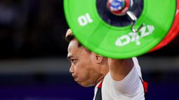 Tampil pada nomor Men's 67kg hari Minggu (01/10/2023), Eko Yuli Irawan hanya membukukan angkatan snatch 145kg. (Dok. NOC Indonesia)