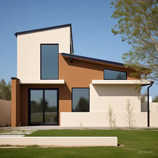 Inspirasi Cat Rumah Dua Warna Minimalis Cream dan Cokelat
