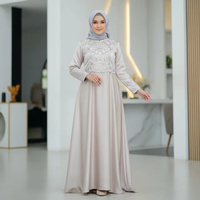 9 Model Gamis Silk Motif Terbaru 2026, Tampil Anggun dan Mewah