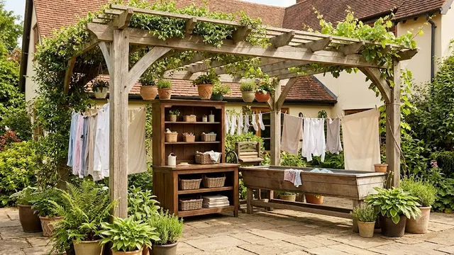 Inspirasi Pergola untuk Area Cuci dan Jemur