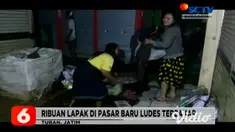 Pasar Baru Tuban, Jawa Timur, Selasa malam terbakar hebat. Ribuan kios pedagang ludes dilalap si jago merah. Api diduga berasal dari korsleting listrik dari salah satu kios yang ada di tengah pasar. Sebanyak 10 mobil kebakaran dikerahkan untuk memada...
