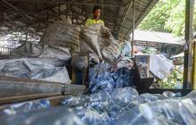FOTO: Mengintip Proses Daur Ulang  Sampah Botol Plastik Menjadi Cacahan  Plastik Bernilai Jual Tinggi