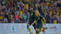 Timnas U-23 Malaysia mengoleksi sepuluh gol selama fase gurp SEA Games 2017.  Malaysia akhirnya menjadi pemuncak klasemen Grup A. (Bola.com/KL 2017)