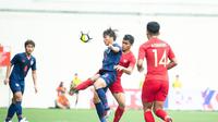 Pelatih Timnas Indonesia U-23, Indra Sjafri, mengakui timnya telat panas pada babak pertama sehingga mampu dimaksimalkan oleh Thailand. (dok. Flona Hakim)