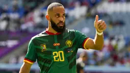 Bryan Mbeumo. Sayap kanan Timnas Kamerun berusia 23 tahun milik Brentford ini menjadi pemain Afrika dengan nilai pasar tertinggi keempat di Piala Dunia 2022. Saat ini ia memiliki nilai pasar sebesar 28 juta euro atau setara Rp456 miliar. Ia telah bermain dalam dua laga di fase grup Piala Dunia 2022 dengan menyumbang 1 assist dan membawa Kamerun sementara menempati peringkat ketiga di Grup G di bawah Brasil dan Swiss dengan koleksi 1 poin hasil sekali imbang dan sekali kalah. (AP/Ricardo Mazalan)
