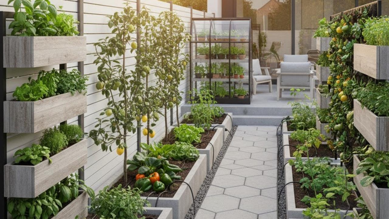 Ilustrasi Desain Kebun Sayur Belakang Rumah