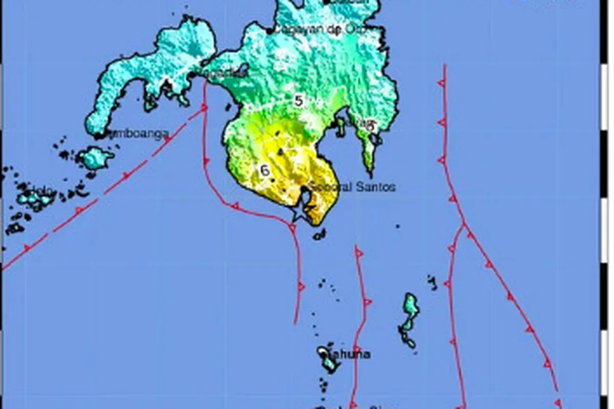 Peringatan dini tsunami yang dirilis BMKG menyusul gempa bumi tektonik berkekuatan Magnitudo 7,7 di Laut Sulawesi, pada Senin pagi, 8 Juni 2026 pukul 06.37 WIB. (BMKG)