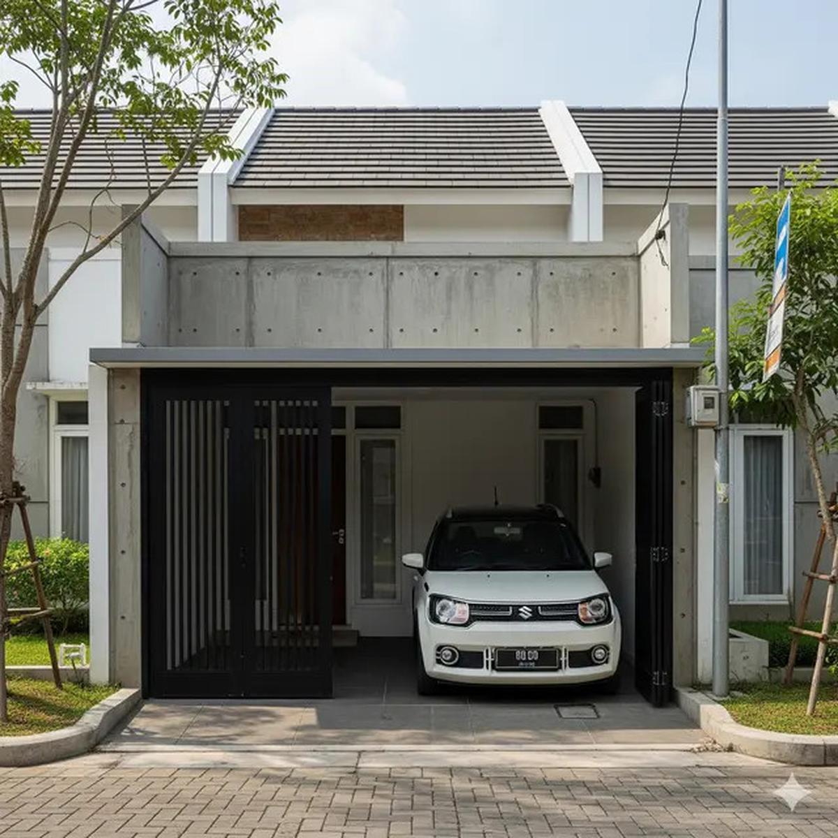 10 Desain Rumah Sempit Ada Garasi Mobil Kecil, Solusi Lahan Terbatas