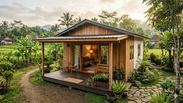 Contoh Rumah Desa Konsep Japandi Sederhana