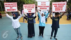 Siswa SMP dari perwakilan delapan sekolah di Jakarta dan Bandung mengikuti kegiatan bertajuk 'Sekolah Tanpa Advertensi Rokok (STAR): Menolak Diam' di Taman Menteng, Jakarta, Sabtu (21/11). (Liputan6.com/Immanuel Antonius)