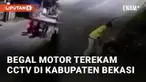 Begal motor terekam CCTV di Babelan. Lokasi di jalan raya, Desa Buni Bakti, Kecamatan Babelan, Kabupaten Bekasi