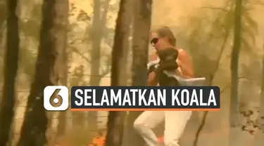 Seorang wanita rela mempertaruhkan nyawanya dengan cara menerobos kebakaran hutan Australia demi menyelamatkan seekor koala.