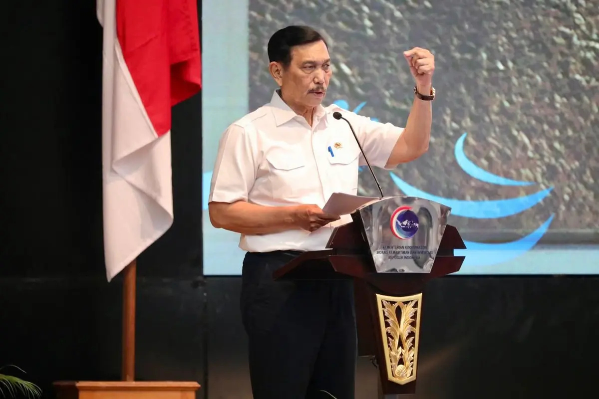 Rapat koordinasi terkait Persiapan Penyelenggaraan World Water Forum (WWF) ke-10 bersama Menteri Koordinator Bidang Kemaritiman dan Investasi (Menko Marves) Luhut Binsar Pandjaitan selaku Ketua Panitia Nasional. (Dok kemenko Marves)