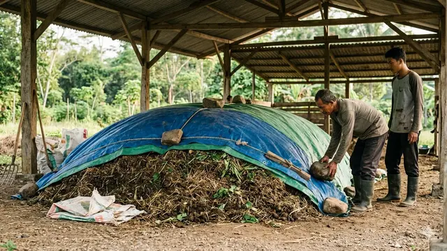 Cara Fermentasi Kohe Kambing (Foto: Gemini AI)