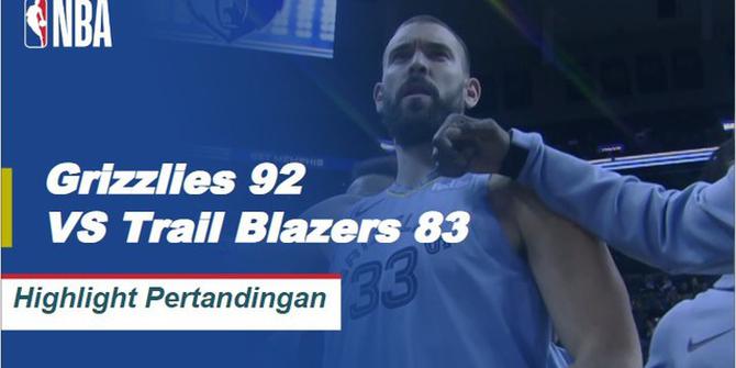 Cuplikan Hasil Pertandingan NBA : Grizzlies 92 VS Trail Blazers 83