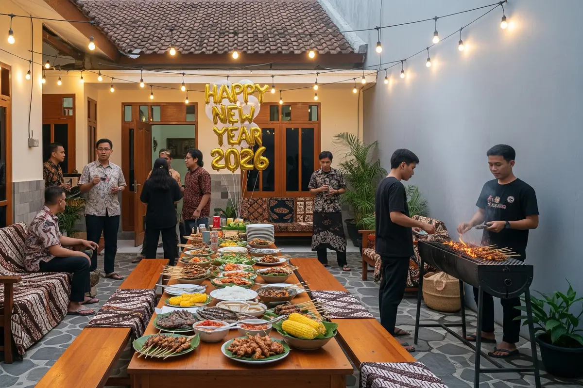 Desain Teras Sempit Tapi Luas untuk Acara BBQ Malam Tahun Baru 2026