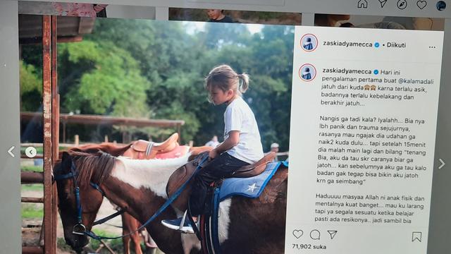 Unggahan Zaskia Adya Mecca. (Foto: Instagram @zaskiadyamecca)