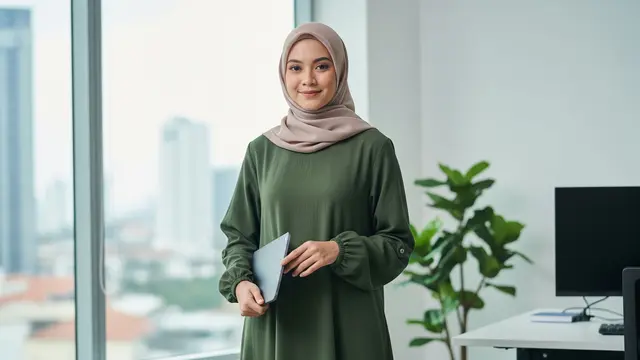 Gamis untuk Kerja yang Praktis dan Resmi (Image by Gemini AI)