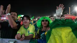 Laga perempat final Copa America 2024 antara Brasil melawan Uruguay berlangsung di Stadion Allegiant, Las Vegas, Nevada pada 6 Juli 2024 atau Minggu 7 Juli 2024 WIB. (TERCIO TEIXEIRA/AFP)