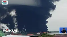 Kebakaran terjadi tepatnya berdekatan dengan jalur laut pengangkutan kapal Pertamina.
