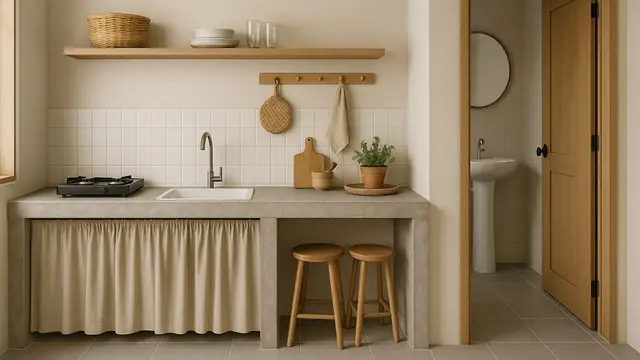7 Model Dapur Samping Kamar Mandi Minimalis, Desain Praktis tanpa Mengurangi Kenyamanan