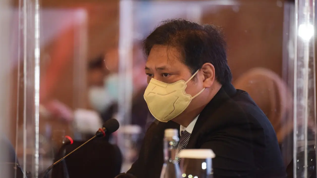 Menteri Koordinator Bidang Perekonomian Airlangga Hartarto, dalam 1st Sherpa Meeting G20 Indonesia, di Jakarta, Selasa (7/12/2021). ( Sumber ekon.go.id)