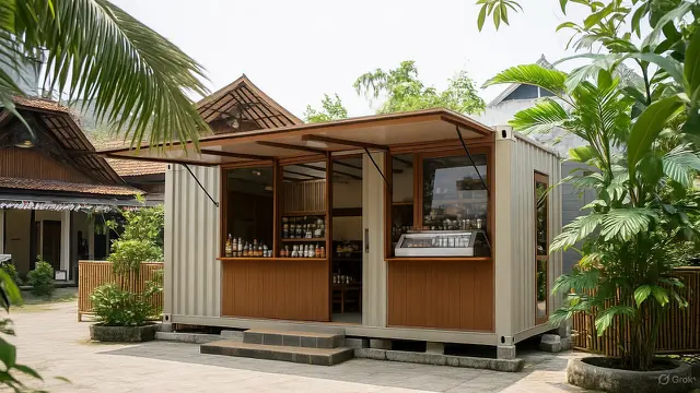 Desain Warung Jualan Kontainer dari Baja Ringan/ Ilustrasi AI