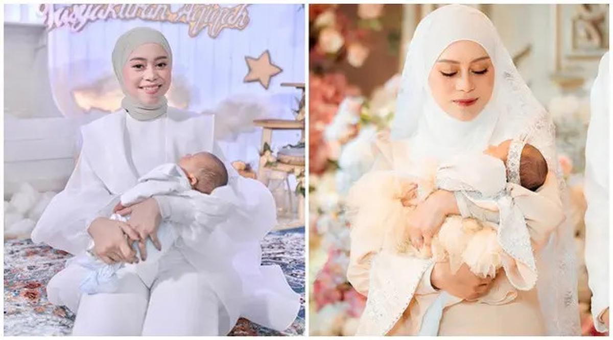 6 Potret Beda Penampilan Lesti Kejora di Akikah Anak Pertama dan Kedua, Memesona