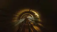 Ilustrasi terowongan jalur kereta bawah tanah dari tangkapan layar video dokumentasi SBDJ.