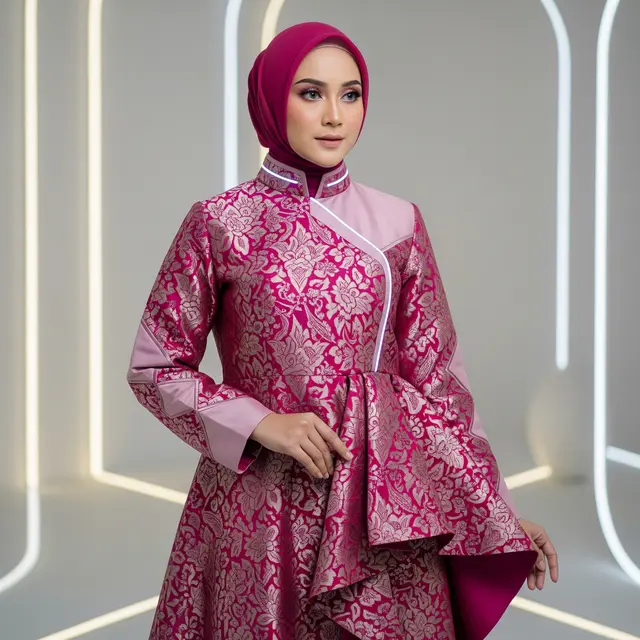 Gamis Batik Brokat Kekinian untuk Tren 2026 (Gemini AI)